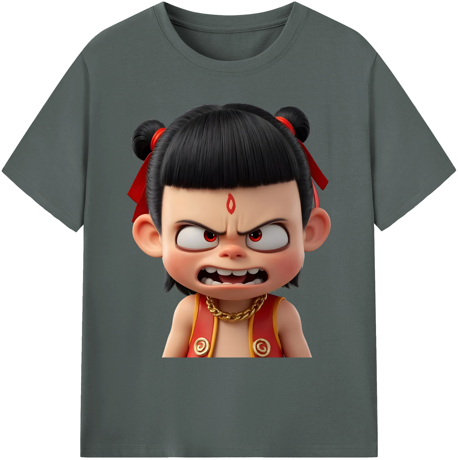 （画像用） Ne Zha 2 ナタ 魔童の大暴れ 綿100％ メンズ半袖Tシャツ｜肌触りやわらか＆通気性
